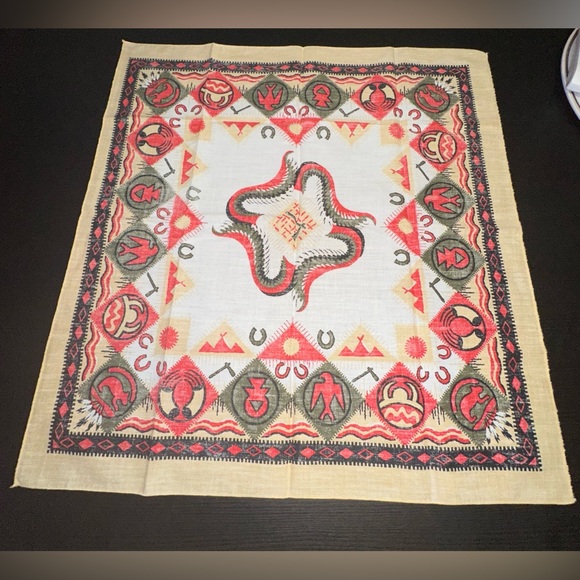 Southwestern Indian tribal native print scarf - Picture 3 of 6